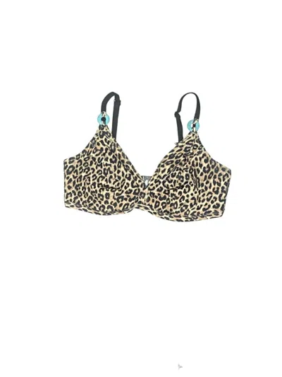 Pre-owned Assorted Brands Swimsuit Top Tan Animal Print Pattern Swimwear In Brown