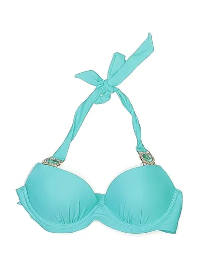 Pre-owned Assorted Brands Swimsuit Top Teal Swimwear