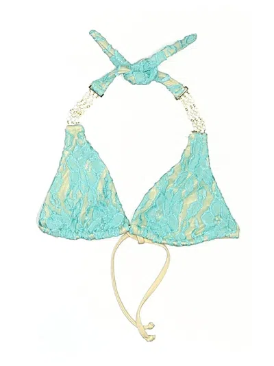 Pre-owned Assorted Brands Swimsuit Top Teal Swimwear