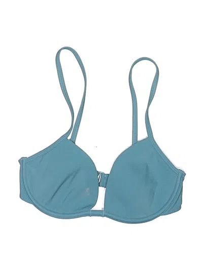 Pre-owned Assorted Brands Swimsuit Top Teal Swimwear In Blue