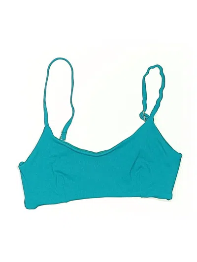 Pre-owned Assorted Brands Swimsuit Top Teal Swimwear In Blue