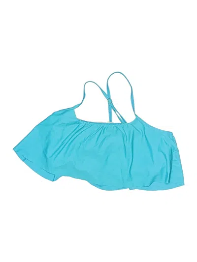 Pre-owned Assorted Brands Swimsuit Top Teal Swimwear In Blue
