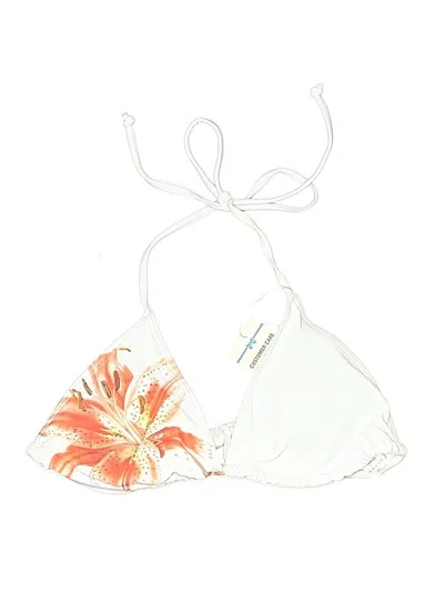 Assorted Brands Swimsuit Top White Floral Pattern Swimwear
