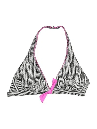 Pre-owned Assorted Brands Swimsuit Top White Houndstooth Pattern Swimwear