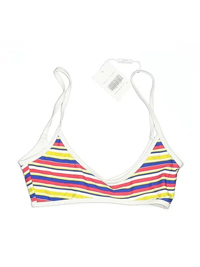 Assorted Brands Swimsuit Top White Stripes Pattern Swimwear