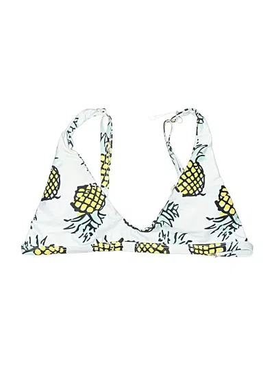 Pre-owned Assorted Brands Swimsuit Top Yellow Print Pattern Swimwear