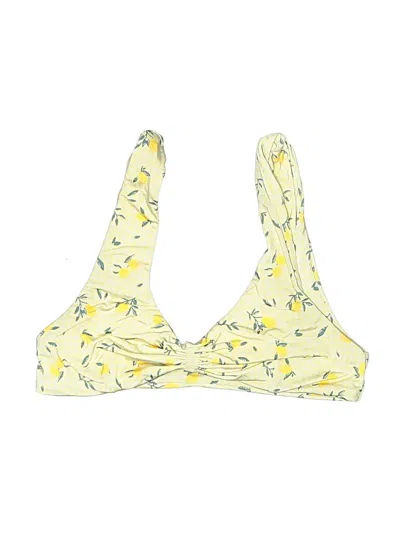 Pre-owned Assorted Brands Swimsuit Top Yellow Print Pattern Swimwear