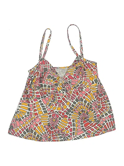 Pre-owned Assorted Brands Swimsuit Top Yellow Print Pattern Swimwear