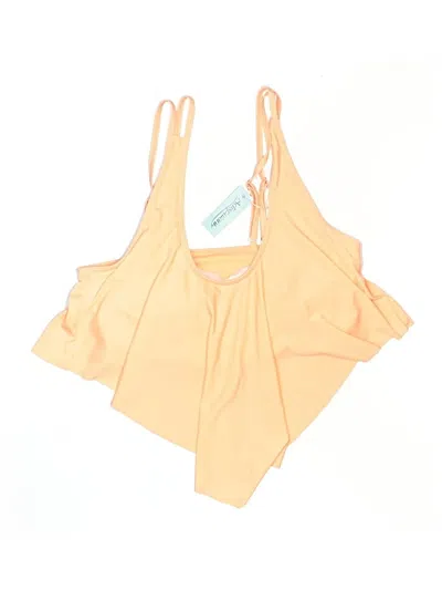 Pre-owned Assorted Brands Swimsuit Top Yellow Solid Pattern Swimwear