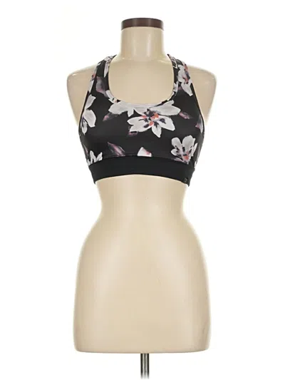 Pre-owned Assorted Brands Tank Top Black Floral Pattern Halter Neckline Tops