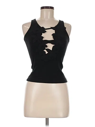Pre-owned Assorted Brands Tank Top Black Floral Pattern Strapless Neckline Tops