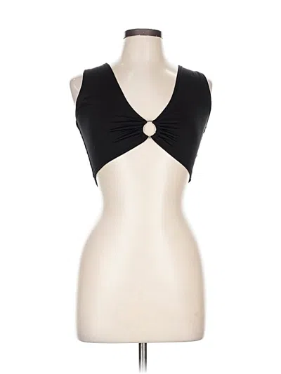 Pre-owned Assorted Brands Tank Top Black Keyhole Neckline Tops