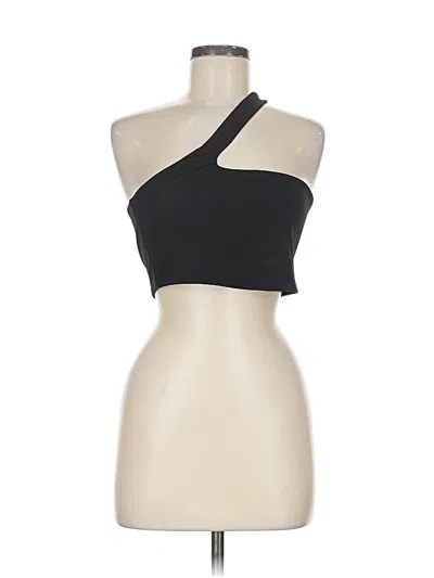 Pre-owned Assorted Brands Tank Top Black One Shoulder Neckline Tops