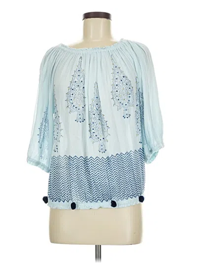 Pre-owned Assorted Brands Tank Top Blue Cold Shoulder Neckline Tops