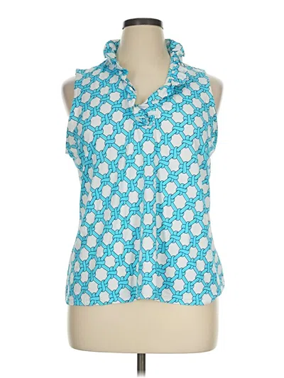 Pre-owned Assorted Brands Tank Top Blue Collared Neckline Tops