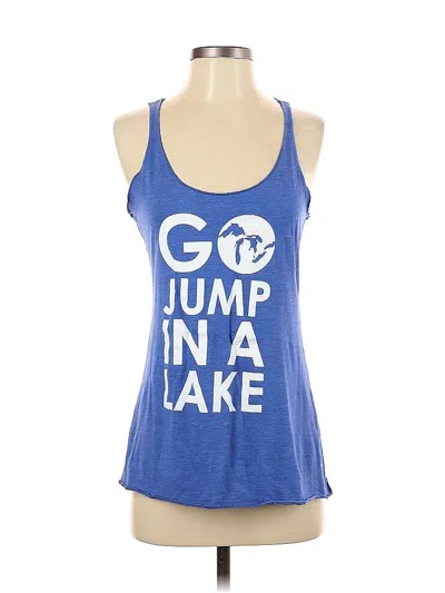 Pre-owned Assorted Brands Tank Top Blue Halter Neckline Tops