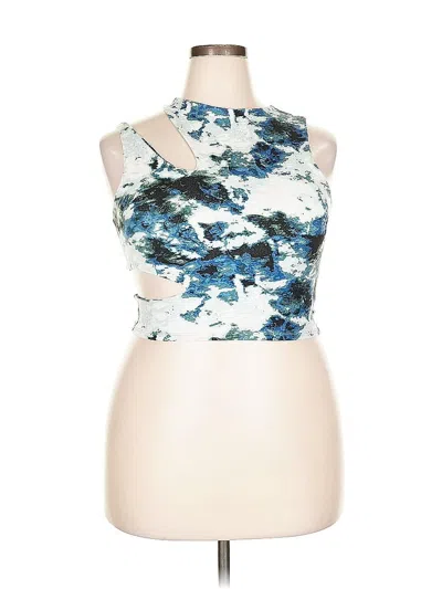 Pre-owned Assorted Brands Tank Top Blue Halter Neckline Tops