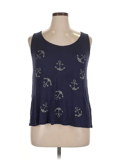 Pre-owned Assorted Brands Tank Top Blue Halter Neckline Tops