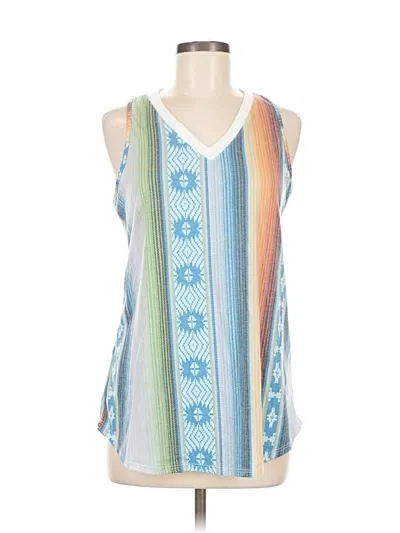 Pre-owned Assorted Brands Tank Top Blue Halter Neckline Tops