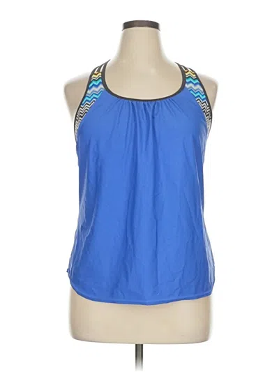 Pre-owned Assorted Brands Tank Top Blue Halter Neckline Tops