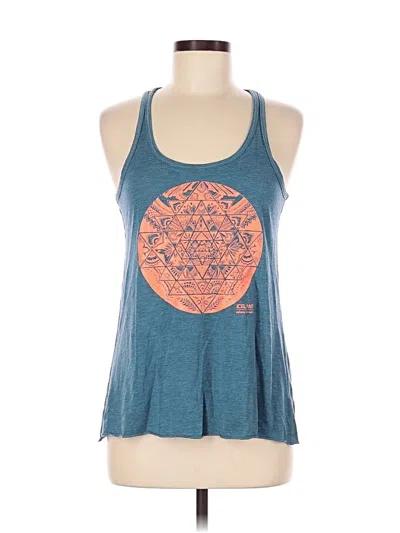 Pre-owned Assorted Brands Tank Top Blue Halter Neckline Tops