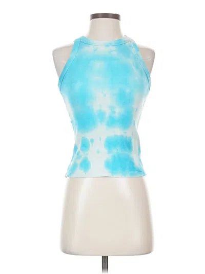 Pre-owned Assorted Brands Tank Top Blue Halter Neckline Tops