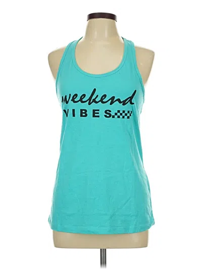 Pre-owned Assorted Brands Tank Top Blue Halter Neckline Tops