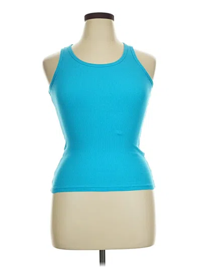 Pre-owned Assorted Brands Tank Top Blue Halter Neckline Tops