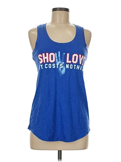 Pre-owned Assorted Brands Tank Top Blue Halter Neckline Tops