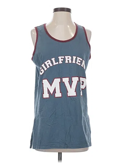 Pre-owned Assorted Brands Tank Top Blue Halter Neckline Tops