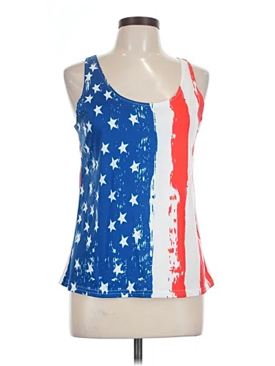 Pre-owned Assorted Brands Tank Top Blue Halter Neckline Tops