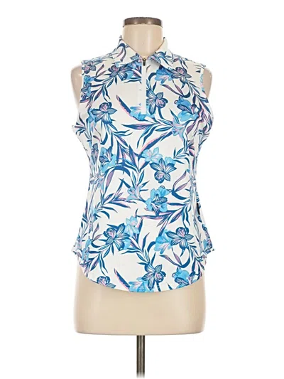 Pre-owned Assorted Brands Tank Top Blue Halter Neckline Tops
