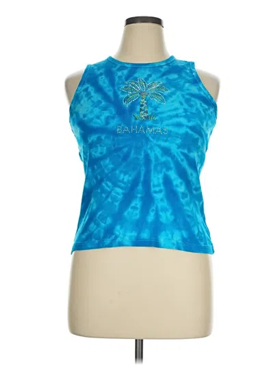 Pre-owned Assorted Brands Tank Top Blue Halter Neckline Tops