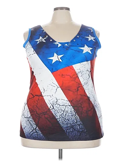 Pre-owned Assorted Brands Tank Top Blue One Shoulder Neckline Tops