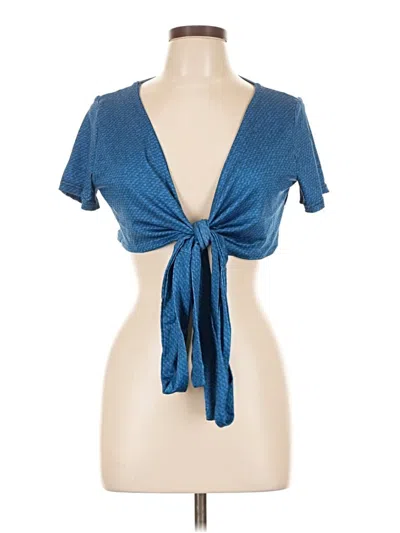Pre-owned Assorted Brands Tank Top Blue Plunge Neckline Tops