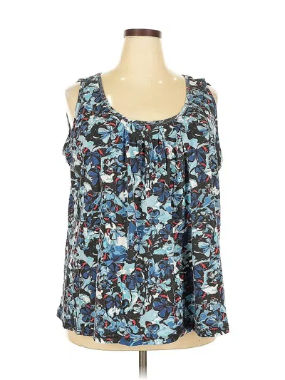 Pre-owned Assorted Brands Tank Top Blue Strapless Neckline Tops