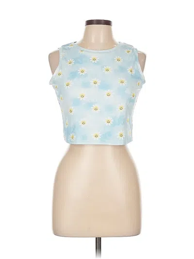 Pre-owned Assorted Brands Tank Top Blue Strapless Neckline Tops