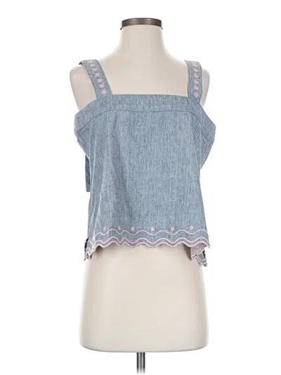 Pre-owned Assorted Brands Tank Top Blue Strapless Neckline Tops