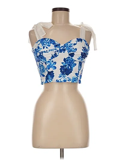 Pre-owned Assorted Brands Tank Top Blue Strapless Neckline Tops