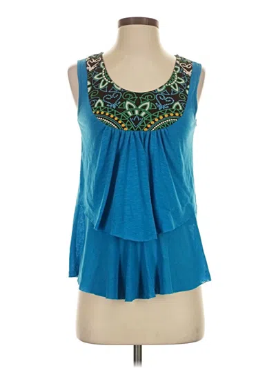 Pre-owned Assorted Brands Tank Top Blue Strapless Neckline Tops