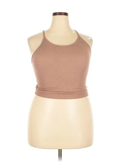 Pre-owned Assorted Brands Tank Top Brown Halter Neckline Tops