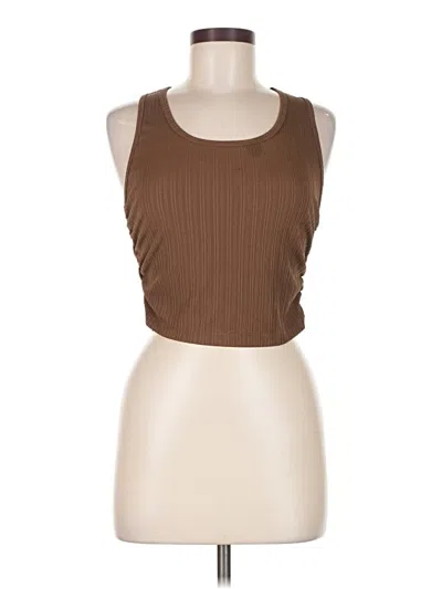 Pre-owned Assorted Brands Tank Top Brown Halter Neckline Tops