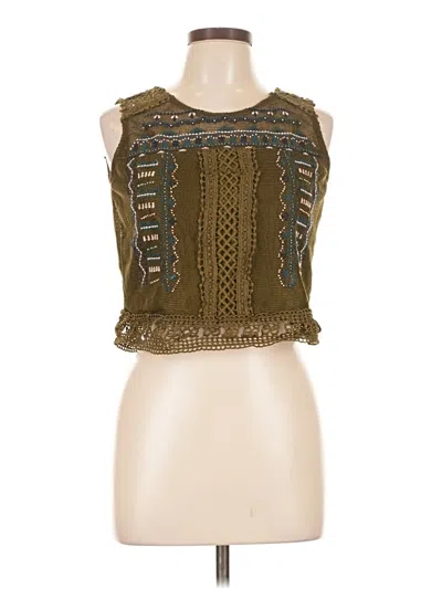 Pre-owned Assorted Brands Tank Top Brown Halter Neckline Tops