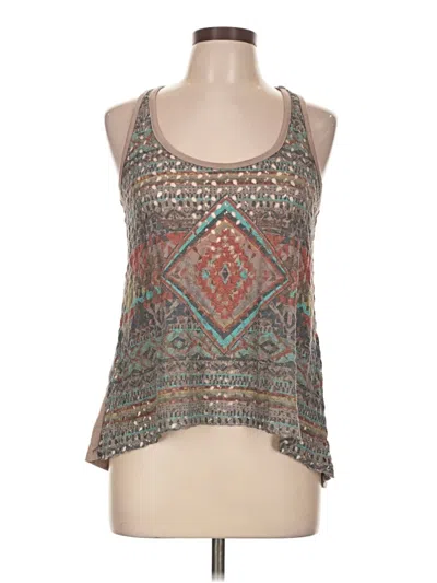 Pre-owned Assorted Brands Tank Top Brown Halter Neckline Tops