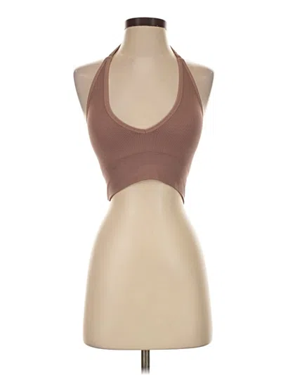 Pre-owned Assorted Brands Tank Top Brown Halter Neckline Tops