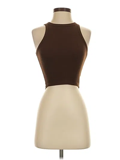 Pre-owned Assorted Brands Tank Top Brown Halter Neckline Tops