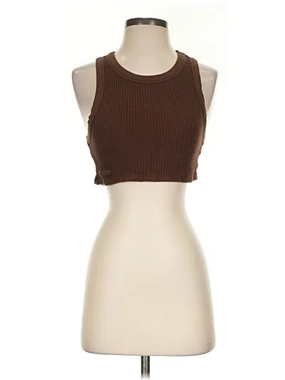 Pre-owned Assorted Brands Tank Top Brown Halter Neckline Tops