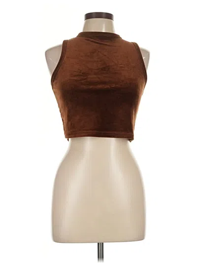 Pre-owned Assorted Brands Tank Top Brown Halter Neckline Tops