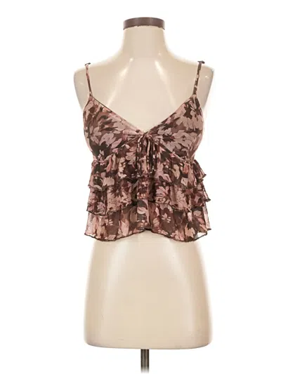 Pre-owned Assorted Brands Tank Top Brown Halter Neckline Tops