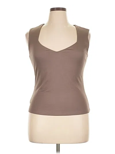 Pre-owned Assorted Brands Tank Top Brown Open Neckline Tops